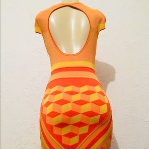 Zac Posen geometrical print bodycon fitted dress